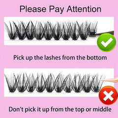72 Pcs Cluster Lashes DIY Lash Extension Volume Wispy Eyelash Clusters 8-16mm