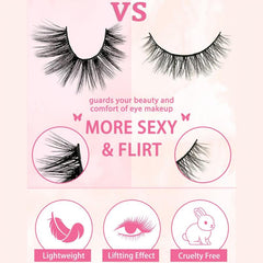 7 Pairs Cat Eye Full Strip False Lashes 17mm Faux Mink Volume Lashes