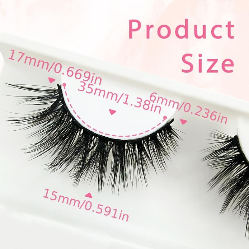 7 Pairs Cat Eye Full Strip False Lashes 17mm Faux Mink Volume Lashes