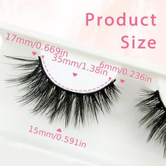 7 Pairs Cat Eye Full Strip False Lashes 17mm Faux Mink Volume Lashes