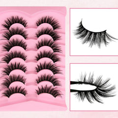 7 Pairs Cat Eye Full Strip False Lashes 17mm Faux Mink Volume Lashes