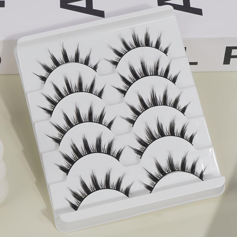 5 Pairs Natural Long Curling 3D Faux Mink Hair False Eyelashes