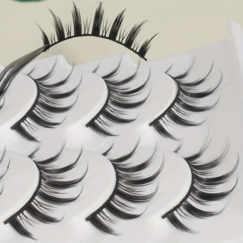 5 Pairs Natural Long Curling 3D Faux Mink Hair False Eyelashes