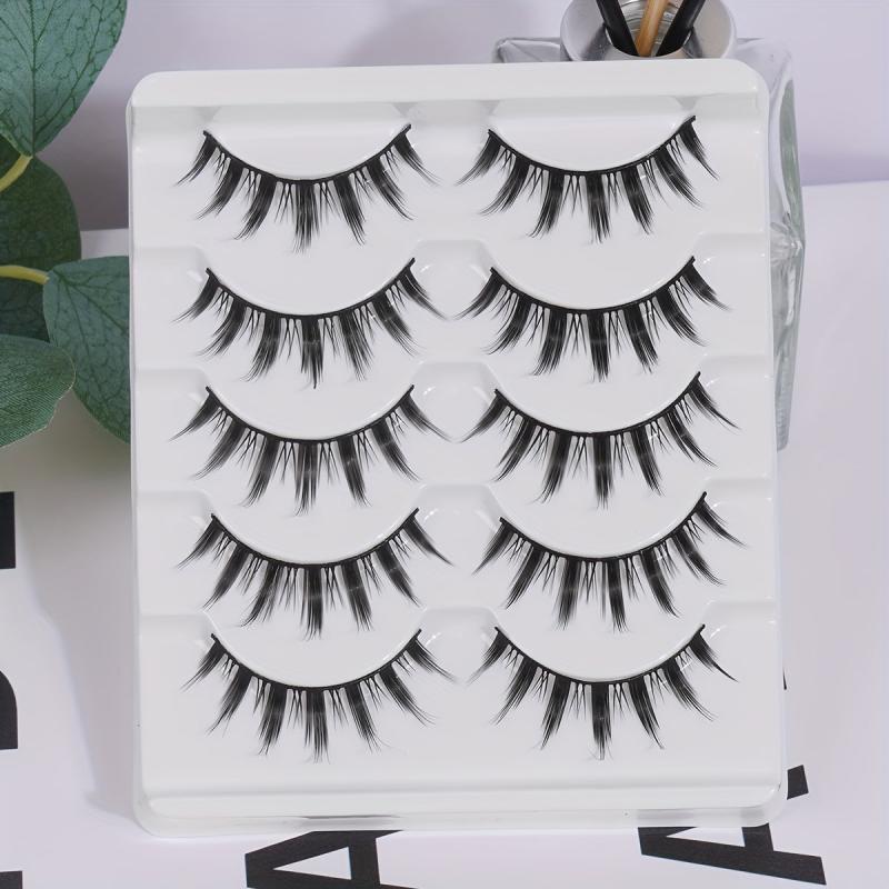 5 Pairs Natural Long Curling 3D Faux Mink Hair False Eyelashes