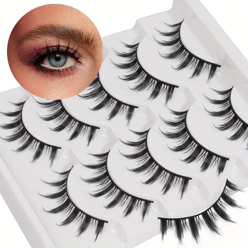 5 Pairs Natural Long Curling 3D Faux Mink Hair False Eyelashes