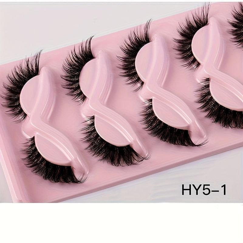 5 Pairs Cat Eye False Eyelashes Natural Thick Curling Eyelashes