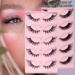 5 Pairs Cat Eye False Eyelashes Natural Thick Curling Eyelashes