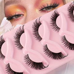 5 Pairs Cat Eye False Eyelashes Natural Thick Curling Eyelashes