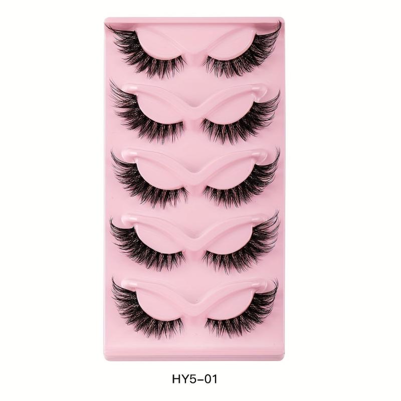5 Pairs Cat Eye False Eyelashes Natural Thick Curling Eyelashes