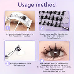 10 Rows Cluster Lashes Sunflower Wheat Ear False Eyelashes Natural
