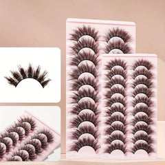 10 Pairs Natural Look False Eyelashes 3D Cat Eye Wispy Lashes