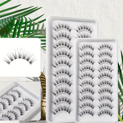 10 Pairs Natural Look False Eyelashes 3D Cat Eye Wispy Lashes