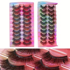 10 Pairs 3D False Eyelashes Slender Long Stage Makeup D Curling Eyelashes