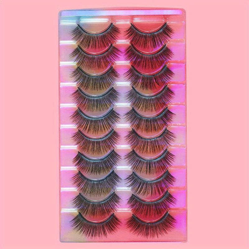 10 Pairs 3D False Eyelashes Slender Long Stage Makeup D Curling Eyelashes