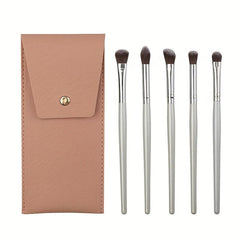 5pcs Eye Shadow Brush Set with Portable Case for Makeup Starters