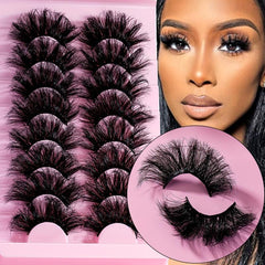 8 Pairs 25mm False Eyelashes Dramatic Volume Long-Lasting Extensions