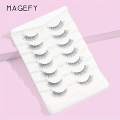 7 Pairs False Eyelashes Thick Curling Lashes Natural Look Fluffy Wispy Lashes