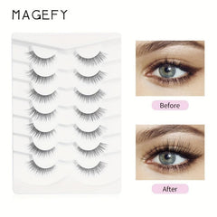 7 Pairs False Eyelashes Thick Curling Lashes Natural Look Fluffy Wispy Lashes