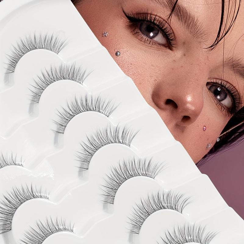7 Pairs False Eyelashes Thick Curling Lashes Natural Look Fluffy Wispy Lashes