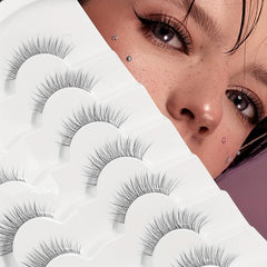 7 Pairs False Eyelashes Thick Curling Lashes Natural Look Fluffy Wispy Lashes