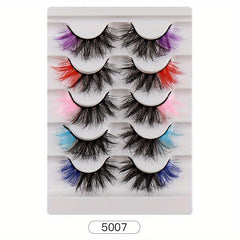 5 Pairs Colored False Eyelashes for Cosplay Masquerade Party
