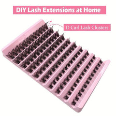 120pcs 8-16mm D Curl Cluster Lashes Soft Natural False Eyelashes DIY