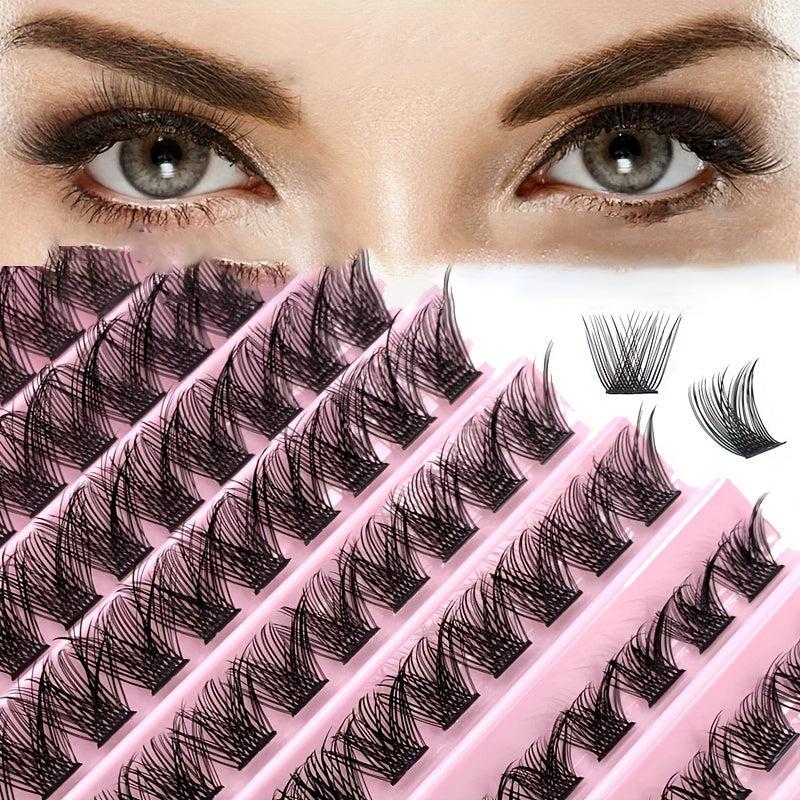 120pcs 8-16mm D Curl Cluster Lashes Soft Natural False Eyelashes DIY