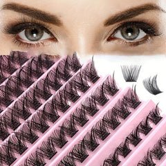 120pcs 8-16mm D Curl Cluster Lashes Soft Natural False Eyelashes DIY