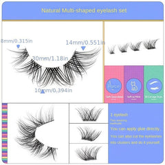 10 Pairs Cat Eye Lashes Natural Fluffy Mink Lashes Curly Reusable