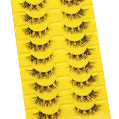 10 Pairs Cat Eye Lashes Natural Fluffy Mink Lashes Curly Reusable