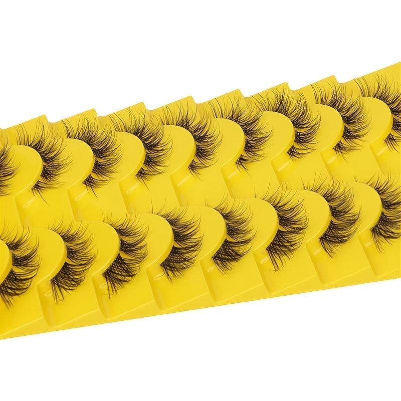 10 Pairs Cat Eye Lashes Natural Fluffy Mink Lashes Curly Reusable