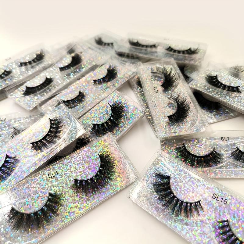 10 Pairs Faux Mink Lashes Fluffy Thick Strip False Eyelashes