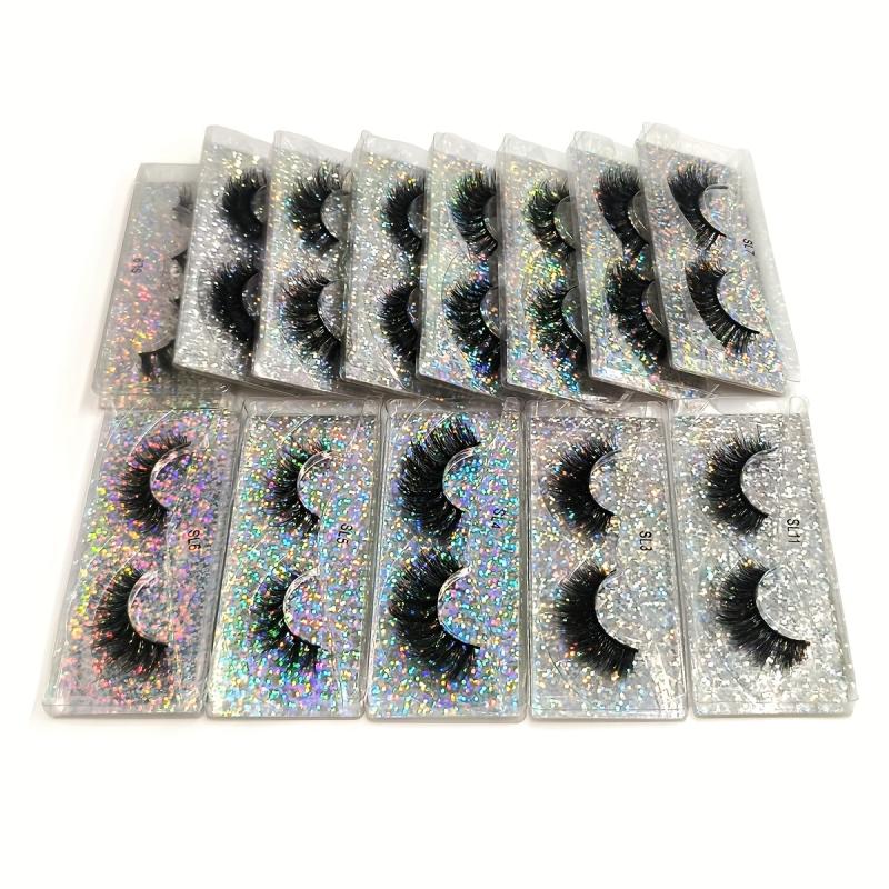 10 Pairs Faux Mink Lashes Fluffy Thick Strip False Eyelashes
