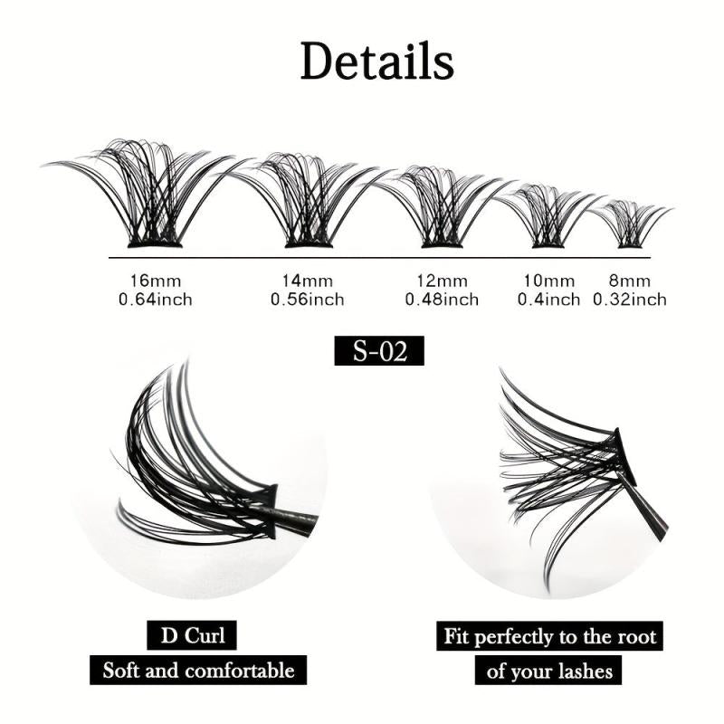 120pcs Mix D Curl Cluster Lashes Individual Lashes Soft&Natural False Eyelashes