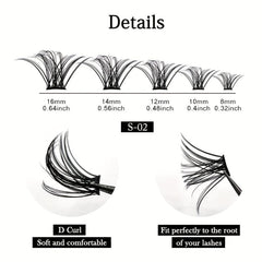 120pcs Mix D Curl Cluster Lashes Individual Lashes Soft&Natural False Eyelashes