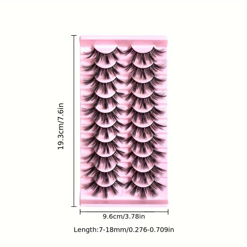 10 Pairs 3D False Eyelashes Thick Curling Long Messy Layers for Dance Parties