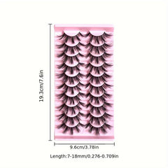 10 Pairs 3D False Eyelashes Thick Curling Long Messy Layers for Dance Parties