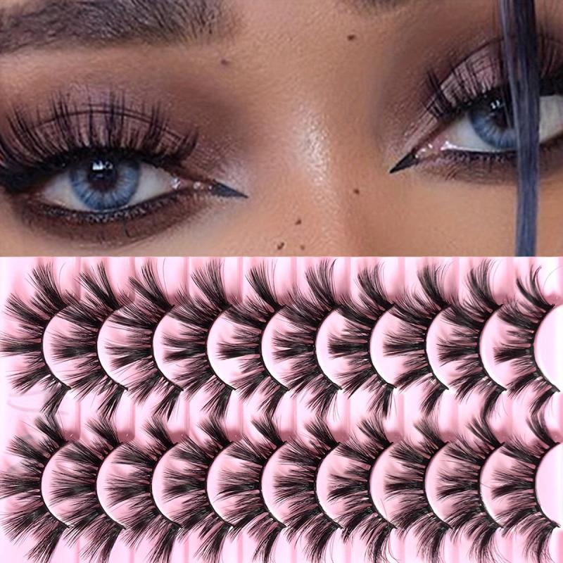 10 Pairs 3D False Eyelashes Thick Curling Long Messy Layers for Dance Parties