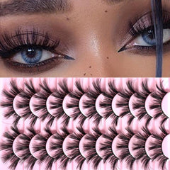 10 Pairs 3D False Eyelashes Thick Curling Long Messy Layers for Dance Parties