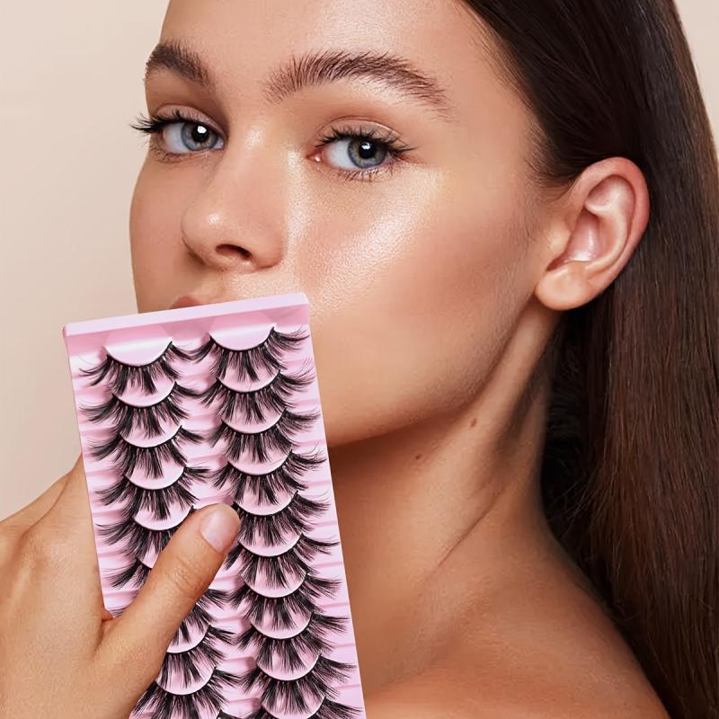 10 Pairs 3D False Eyelashes Thick Curling Long Messy Layers for Dance Parties