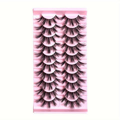 10 Pairs 3D False Eyelashes Thick Curling Long Messy Layers for Dance Parties