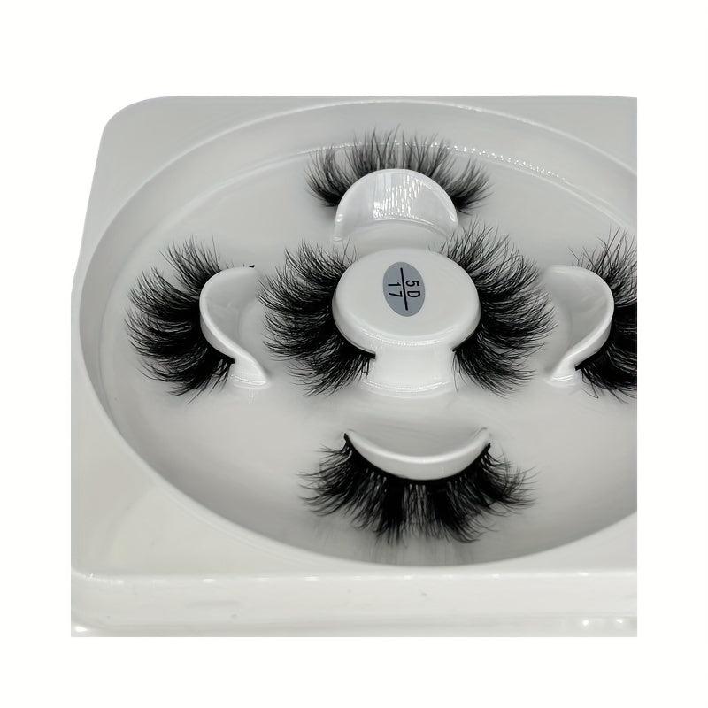 3 Pairs 5D False Eyelashes Fluffy Slender Lashes