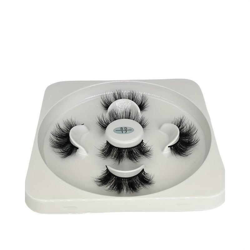 3 Pairs 5D False Eyelashes Fluffy Slender Lashes