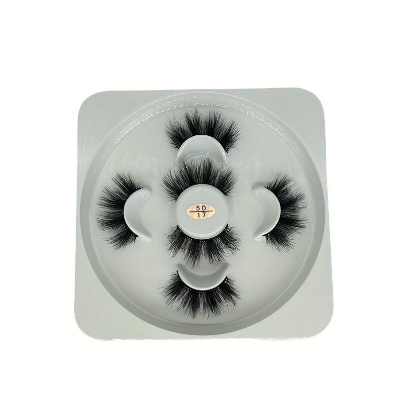 3 Pairs 5D False Eyelashes Fluffy Slender Lashes