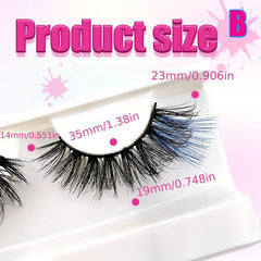 10 Pairs Colored Eyelashes 22mm Fluffy False Eyelashes Cat Eye Look