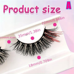 10 Pairs Colored Eyelashes 22mm Fluffy False Eyelashes Cat Eye Look