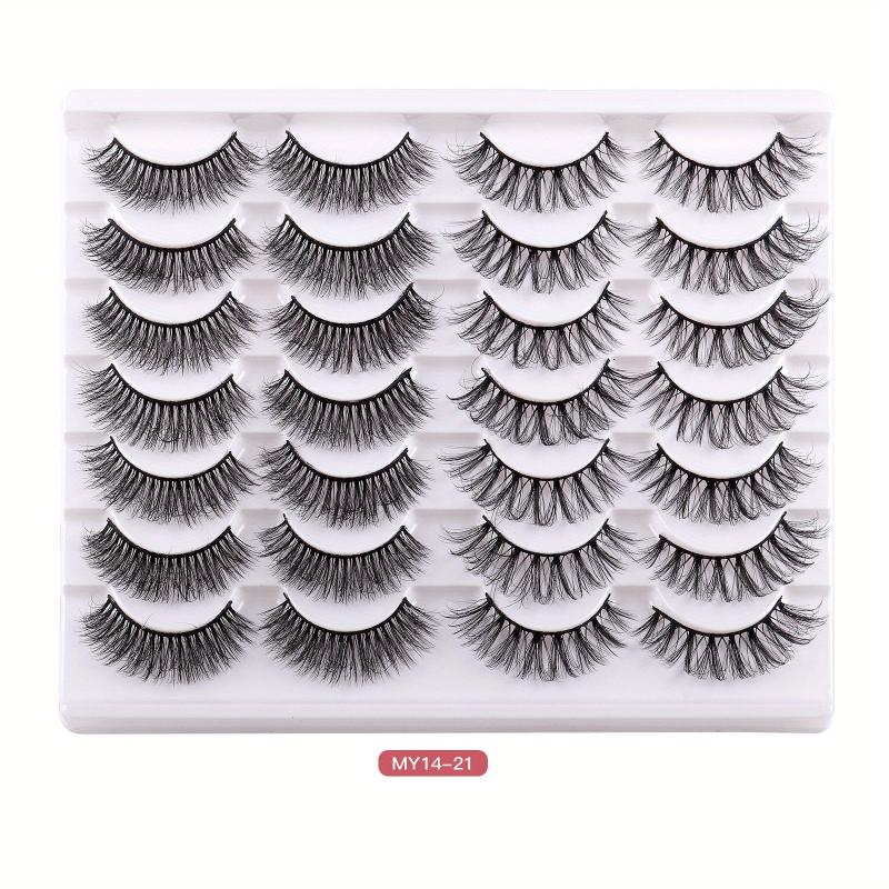 14 Pairs Natural Look False Eyelashes Daily Curling Thick Eye Lashes