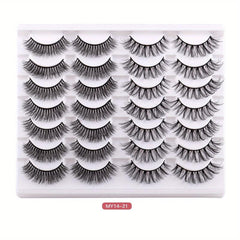 14 Pairs Natural Look False Eyelashes Daily Curling Thick Eye Lashes