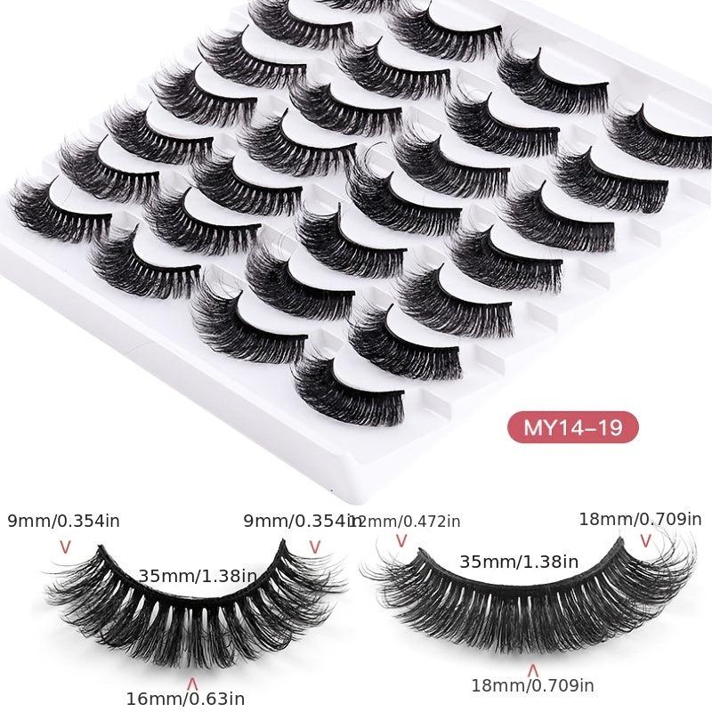 14 Pairs Natural Look False Eyelashes Daily Curling Thick Eye Lashes