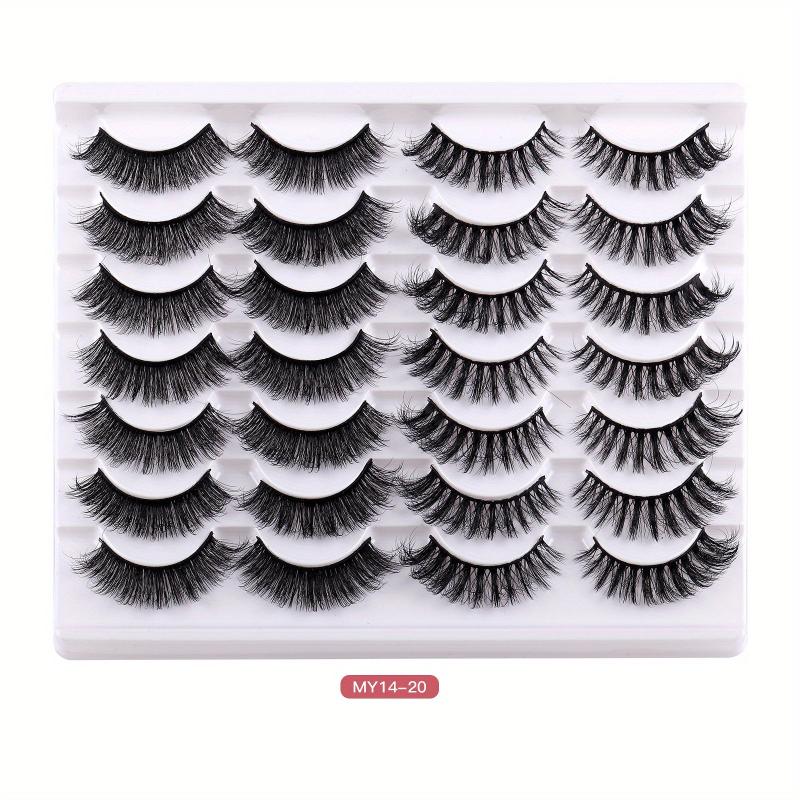 14 Pairs Natural Look False Eyelashes Daily Curling Thick Eye Lashes